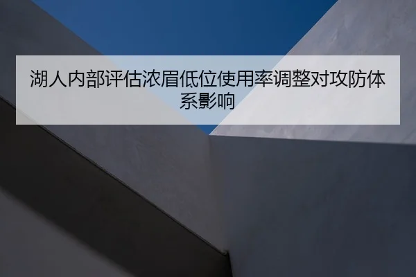 湖人内部评估浓眉低位使用率调整对攻防体系影响